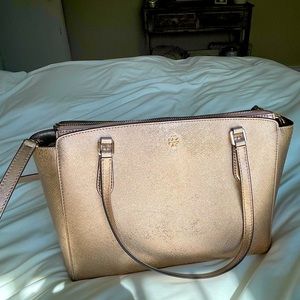 Tory Burch rose gold handbag
